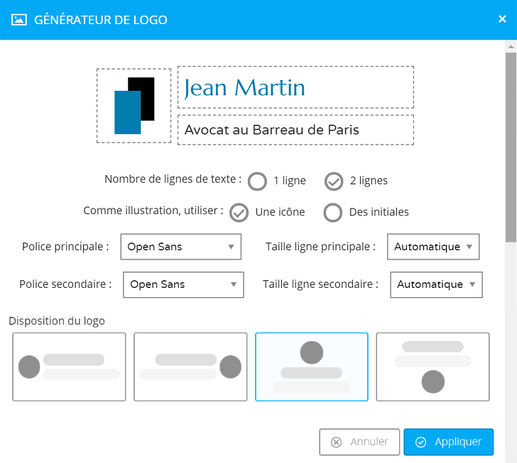 création facile du logo de votre cabinet d’avocat