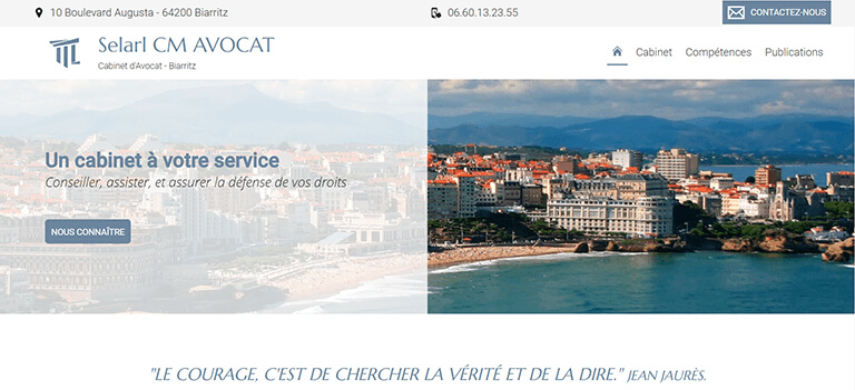 création de site internet avocat à Biarritz