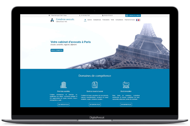 site cabinet d’avocat moderne et professionnel