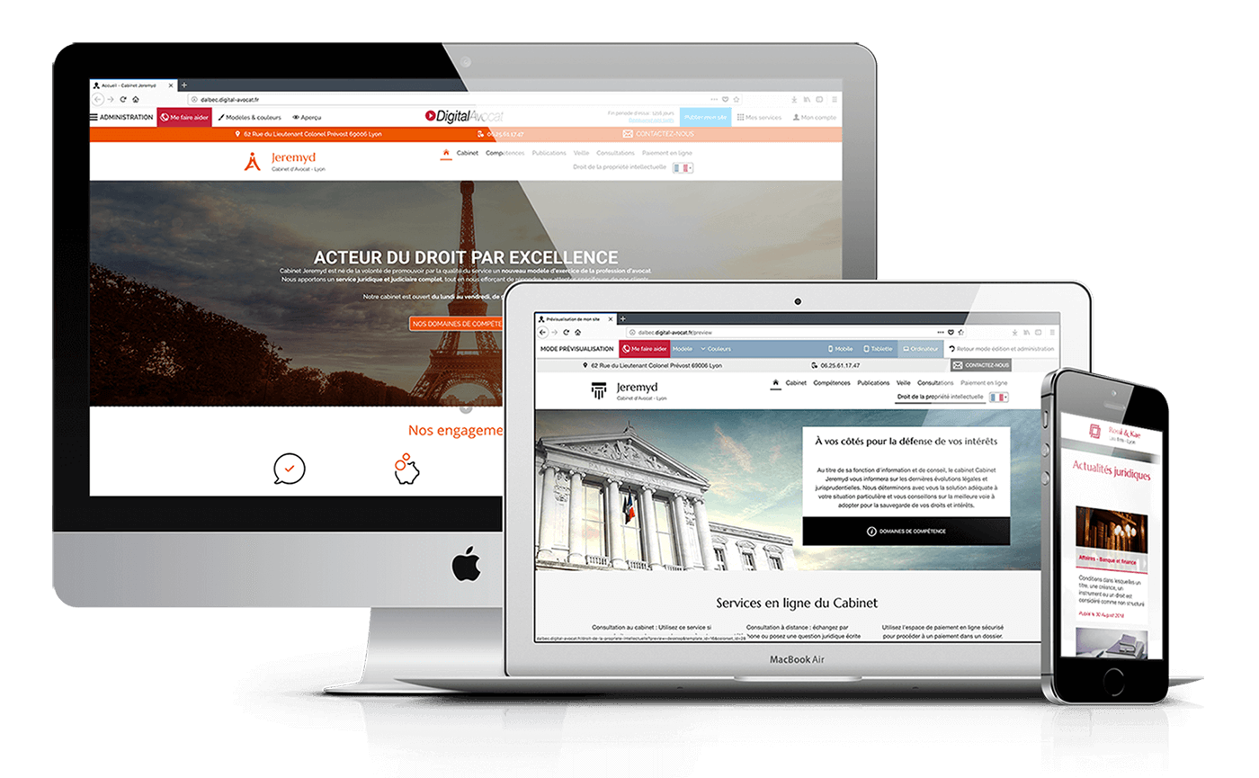 site web responsive pour avocat